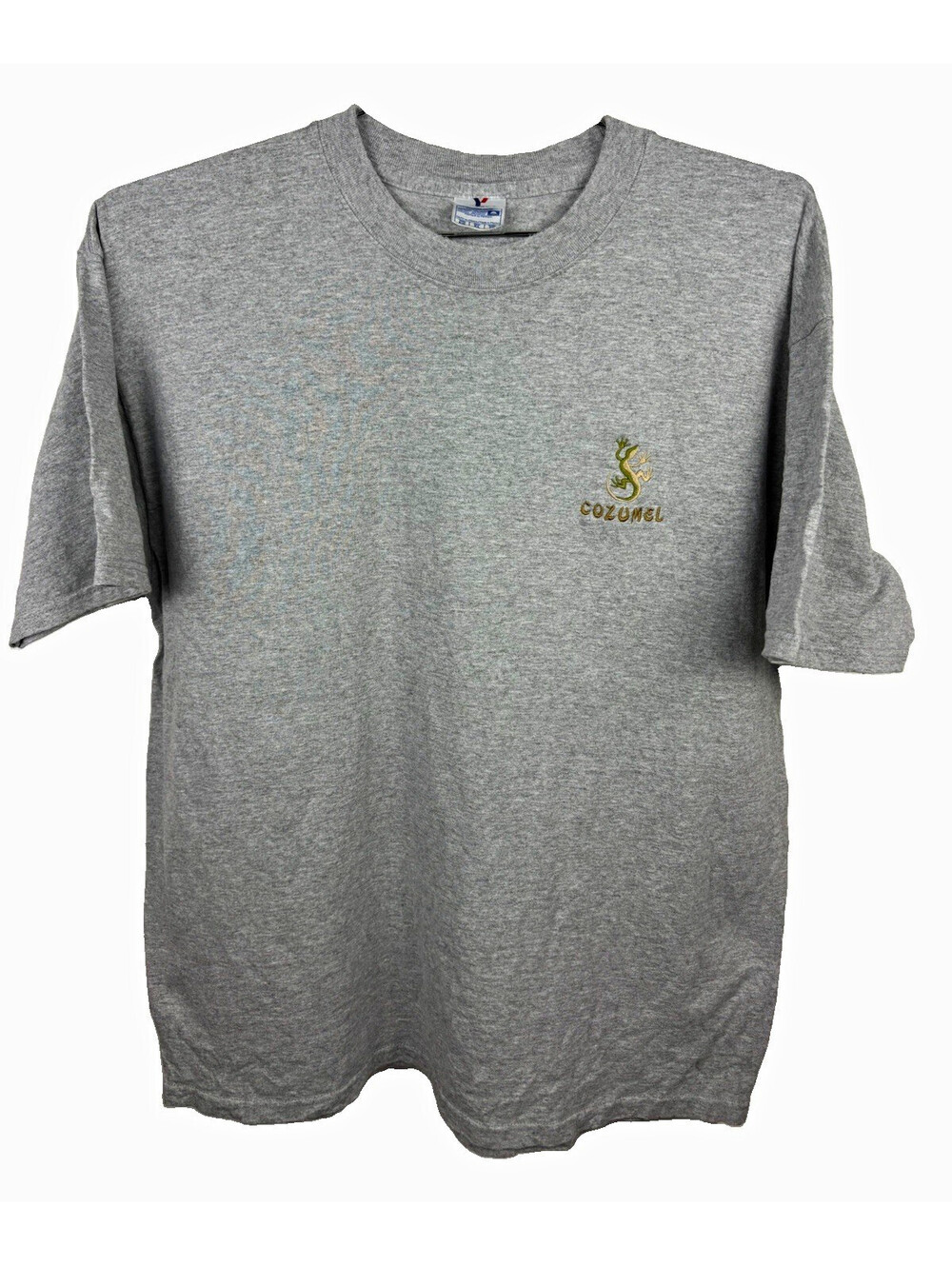 Yazbek Heavy Weight Gray Embroidered Cozumel Gecko Logo T-Shirt Size XL